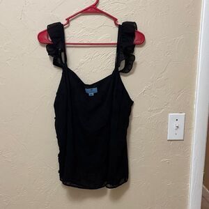 846. Cece black laced flower tank size  xl